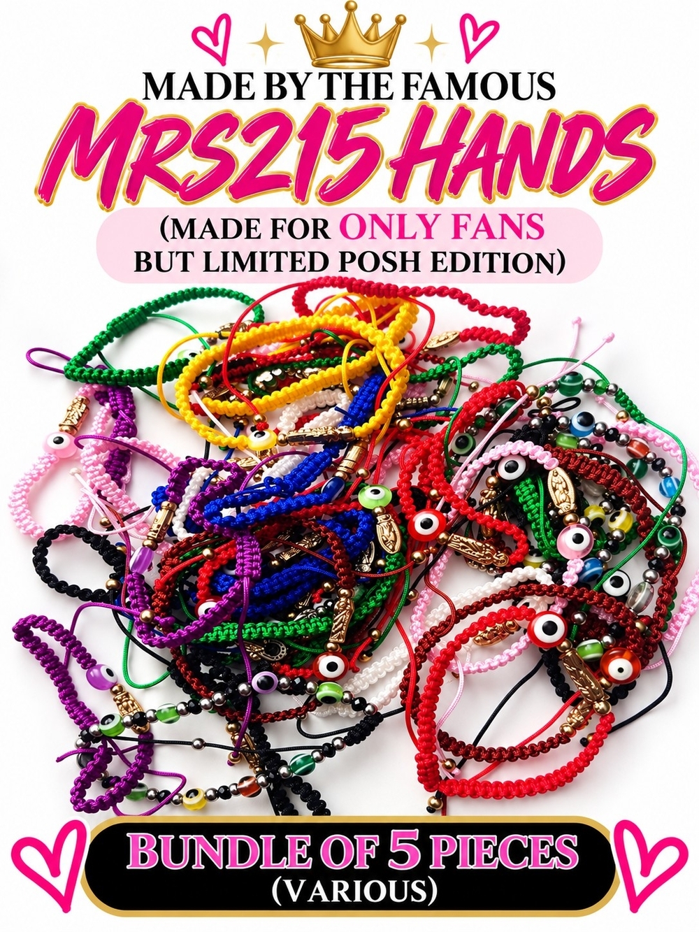 MRS215 HANDmade Evil eye Bracelets (5PC) MADE FOR ONLY FANS POSH LIMITED EDITION